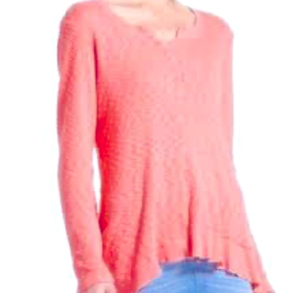 Anthropologie Left of Center V Neck Pullover Oversized Lagenlook Sweater Top